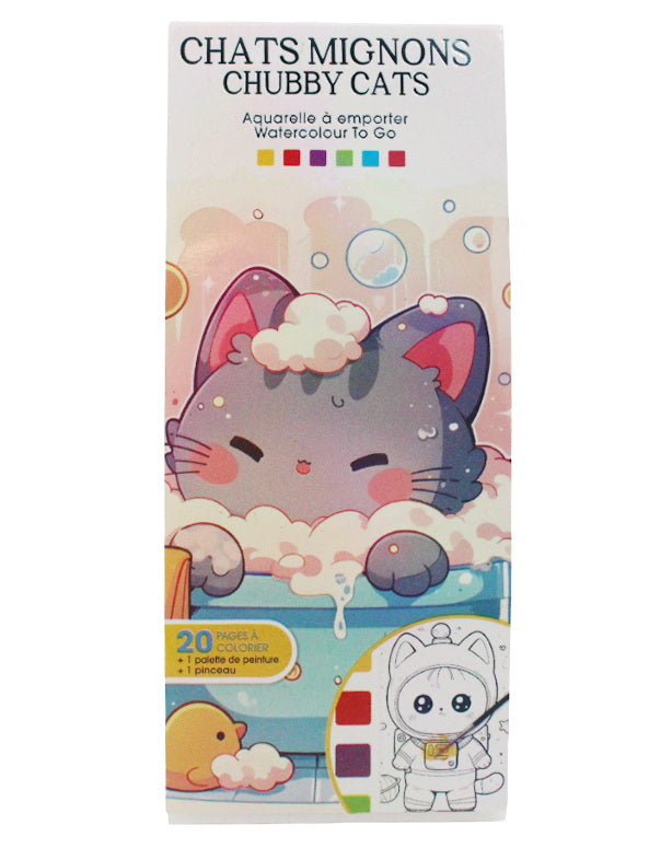Watercolor to Go Chubby Cats