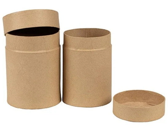 Set of 2 Paper Mache Tea Boxes 10x10x13cm