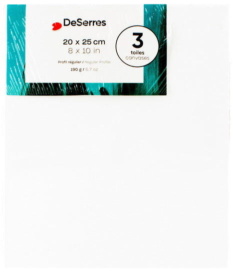 Ens. 3 toiles régulière 1.2 cm 8X10 PO 190g/6.7oz
