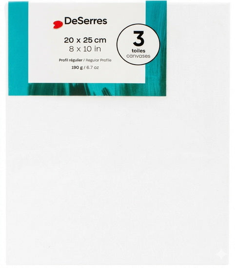 Ens. 3 toiles régulière 1.2 cm 8X10 PO 190g/6.7oz