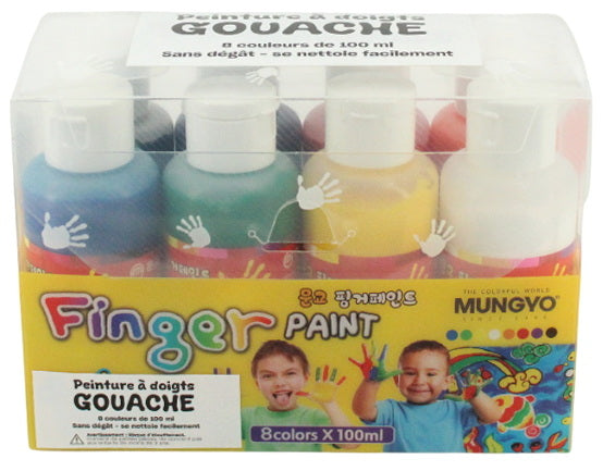 Ens. peintures à doigt (8x100ml)