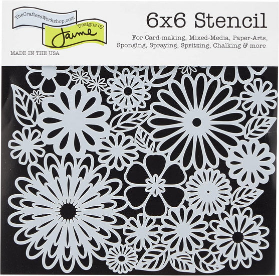 Stencil  Flower Frenzy- 6X6"