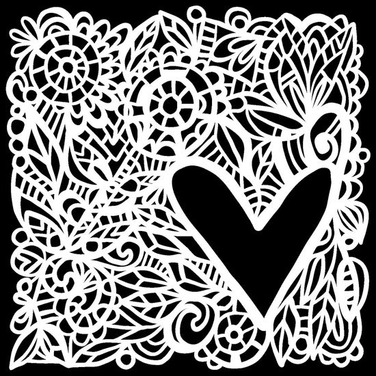Pochoir  cadre d'amour- 6x6po