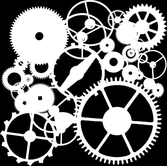 Pochoir  engrenages- 6x6po