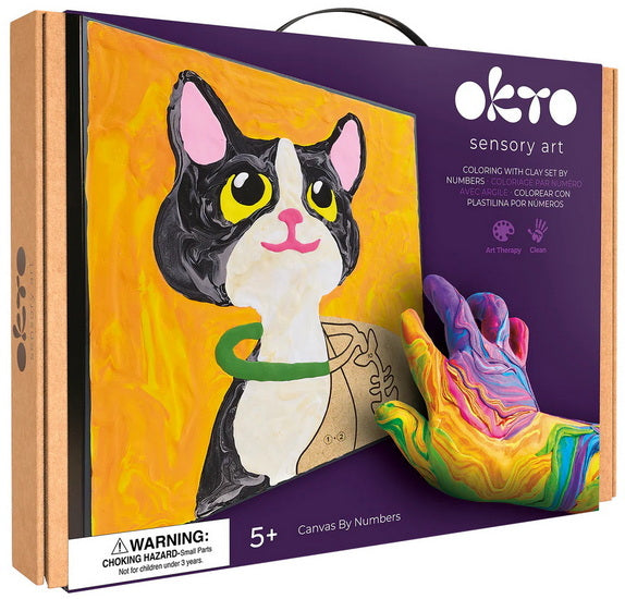 Coloriage par numéro avec argile - Chat