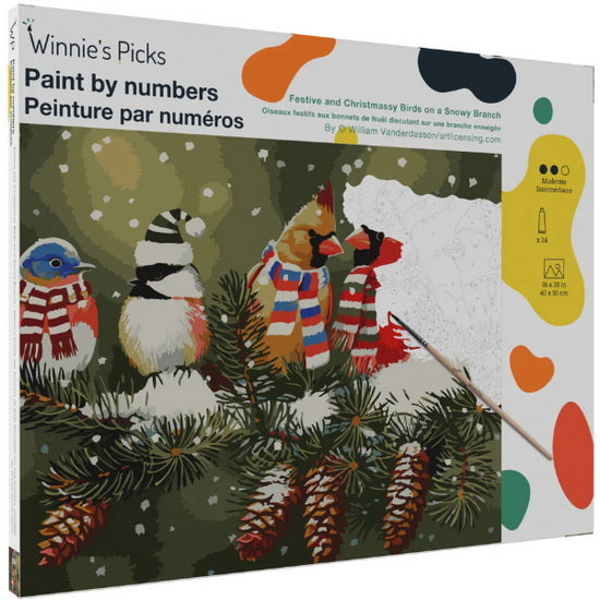 Paint by Numbers -Birds on branch