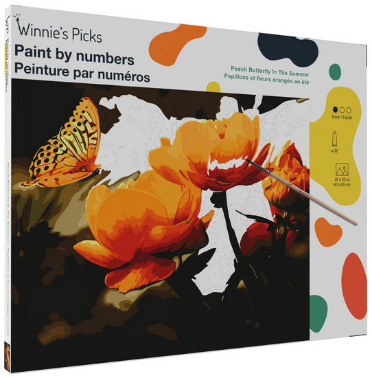 Peinture à numéros - Papillon sur fleurs