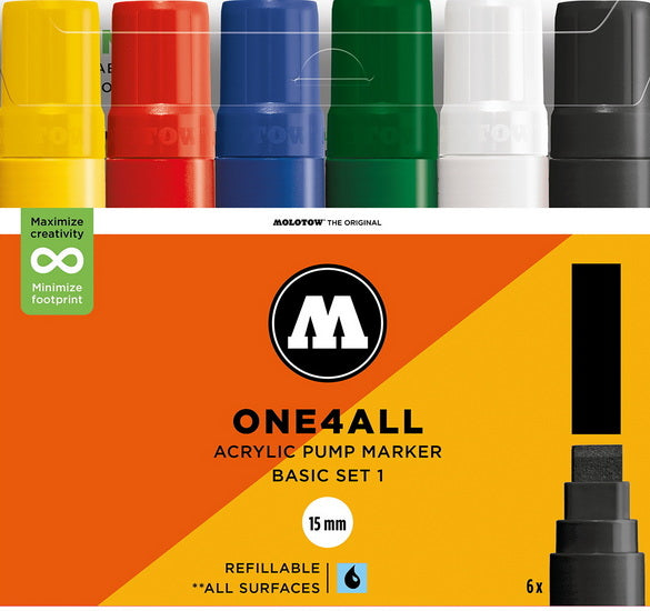One4all markers 627hs basic set 1 - 6 pcs