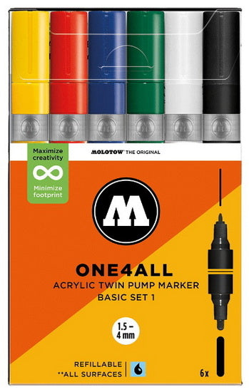 Marqueurs one4all double pointe base 1 ens. 6