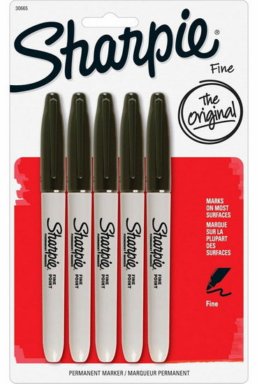 Ens. 5 marqueurs permanents à pointe fine