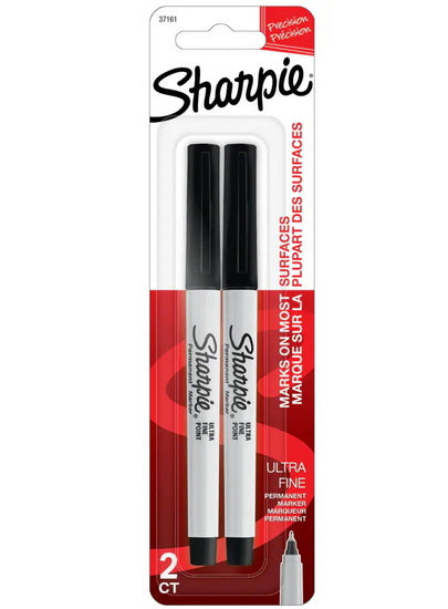 Set of 2 Sharpie Ultra Fine Tip Permanent Markers Black