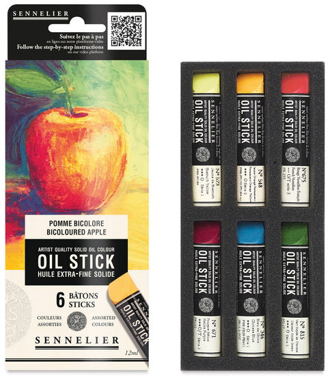Ensemble 6 mini batons d'huile - Pomme bicolore