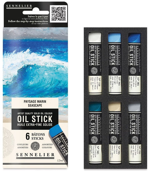 Ensemble 6 mini batons d'huile - Paysage marin