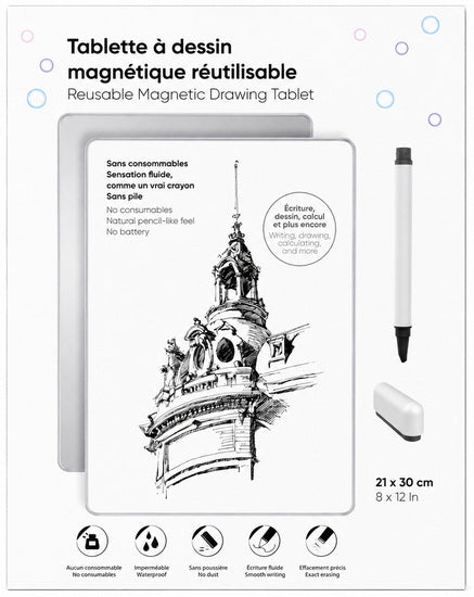 Tablette à dessin effaçable 15 pouces