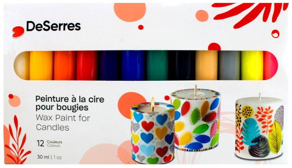 Peinture cire pour bougies 12x30ml
