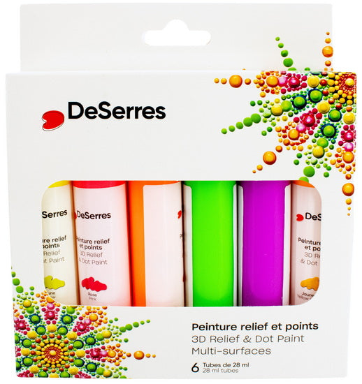 Peinture relief 6x28ml Néon