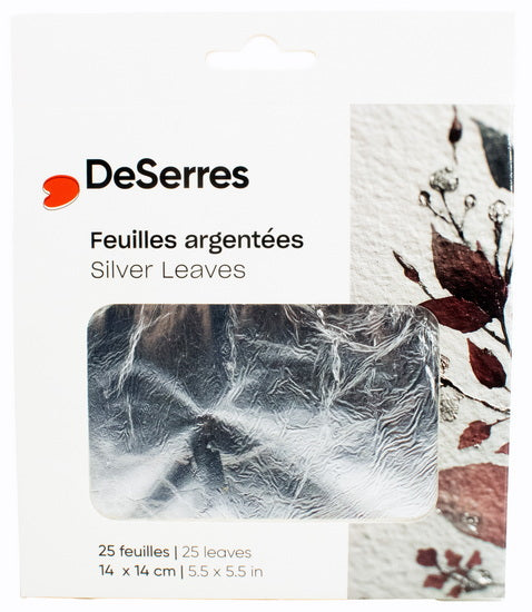 Ens. 25 feuilles de métal - imitation argent