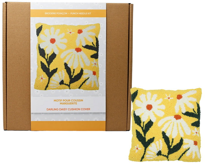 Ens. coussin punch needle marguerite