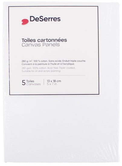 Ens.5 toiles cartonnées 5x7po