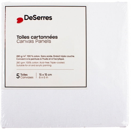 Ens.5 toiles cartonnées 6x6po