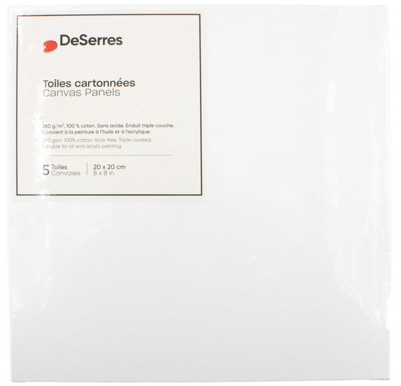 Ens.5 toiles cartonnées 8x8po