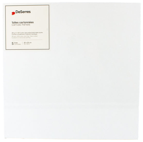 Ens.5 toiles cartonnées 12x12po