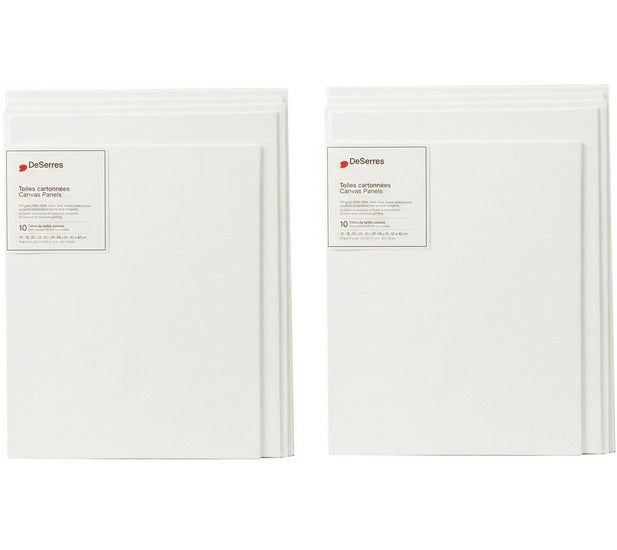 Ens. 6 toiles cartonnées blanches tailles variées (8x10,9x12,12x16po)