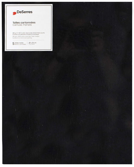 Ens.5 toiles cartonnées noires 11x14po