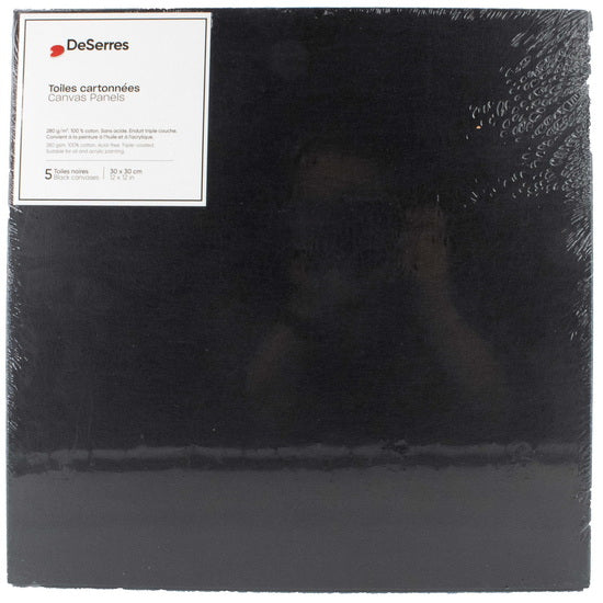 Ens.5 toiles cartonnées noires 12x12po
