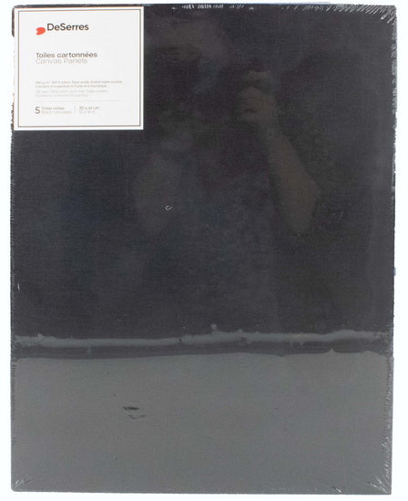 Black Canvas Board 12x16in- 5pcs