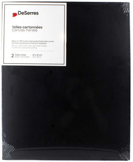 Ens.2 Toiles cartonnées noires 16x20po
