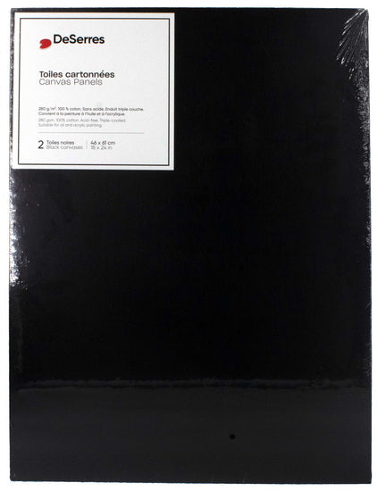 Ens.2 Toiles cartonnées noires 18x24po