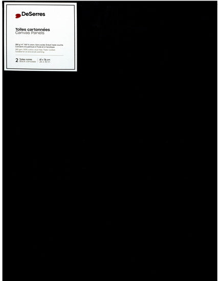 Black Canvas Board 24x36in - 2pcs