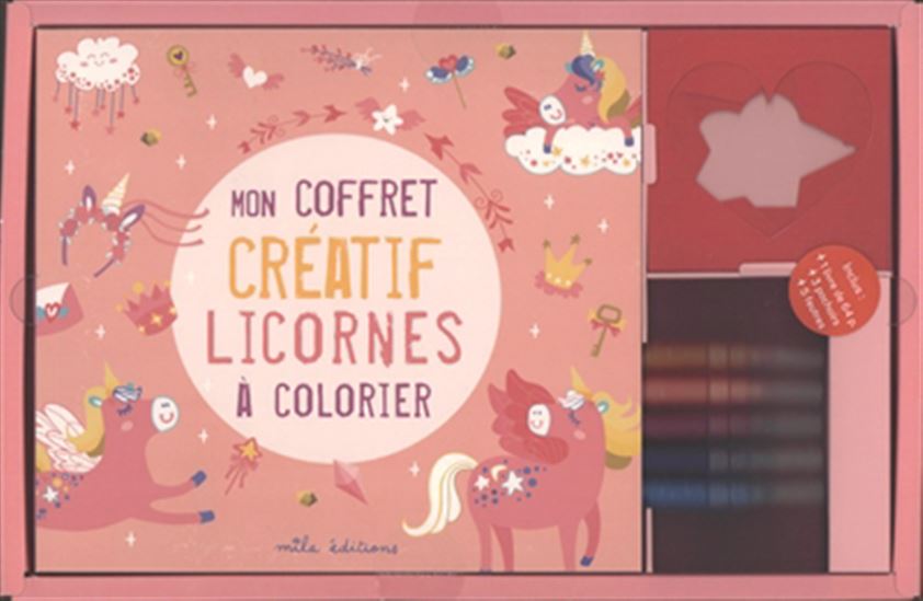 Mon coffret créatif licornes à colorier N. éd.