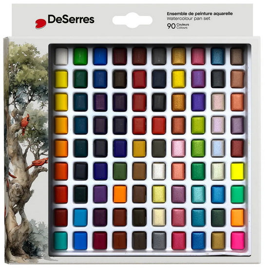 Ens. aquarelle - 90 demi-godets