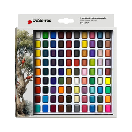 Ens. aquarelle - 90 demi-godets