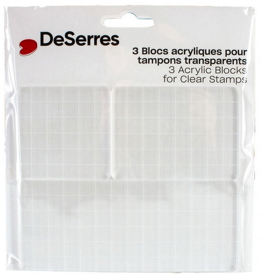 Ens. 3 Blocs acrylique pour étampes transparentes