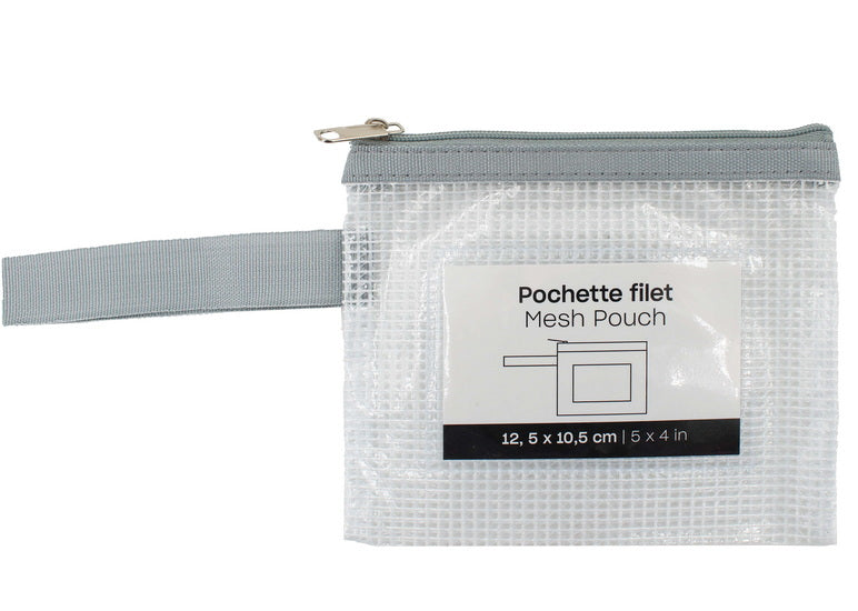 Mesh Zipper Pouch Envelope - Grey