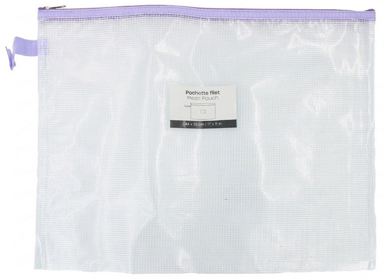 Mesh Zipper Pouch 11x17in - Purple