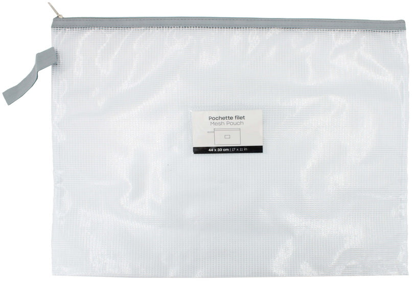 Mesh Zipper Pouch 11x17in - Grey