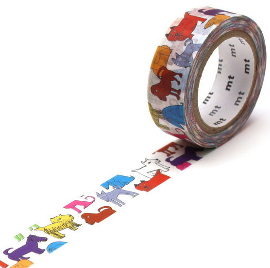 RUBAN WASHI MT 15MMX7M Chien coloré