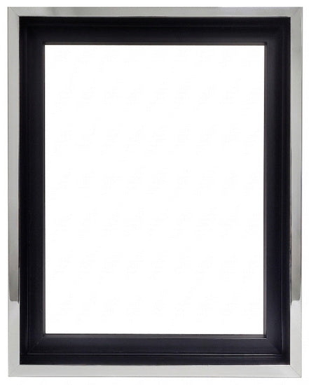 Regular Floating Frame Black And Silver - 12X16"