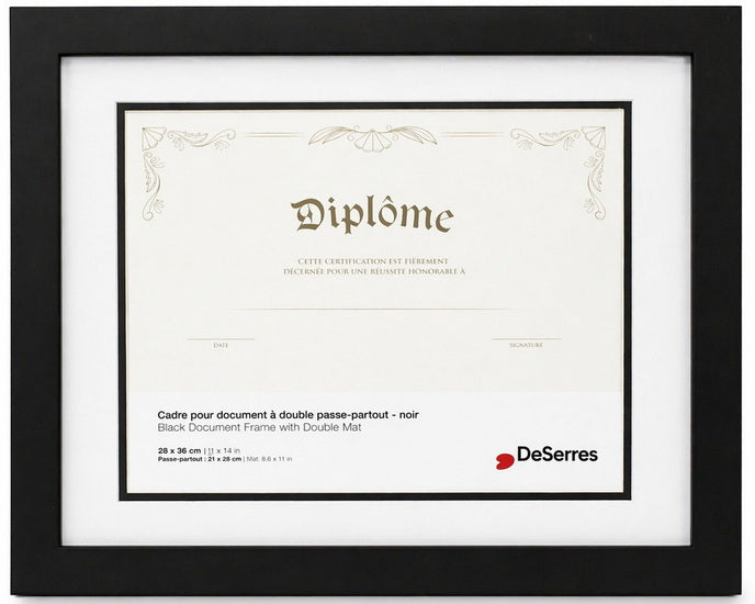 Cadre diplôme noir