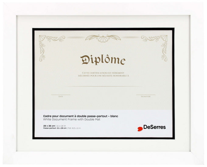 Cadre diplôme blanc