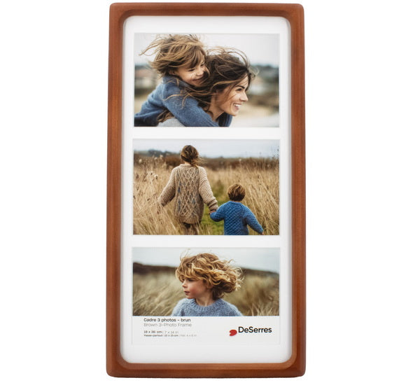 Rounded Corner 3-Photo Frame Natural - 3.5X5.5"
