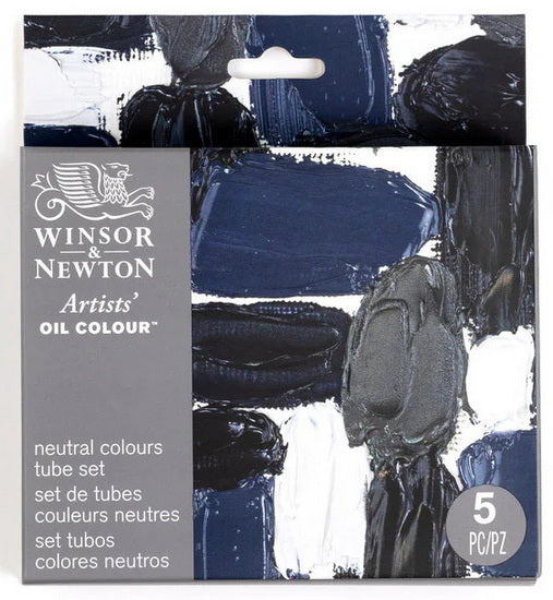 Ens. 5 tubes de peinture à l'huile - couleurs neutres