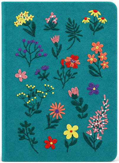 Journal ligné Broderie fleurs 192p
