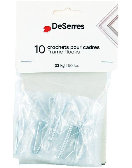 Ens. 10 crochets pour cadres 50lbs