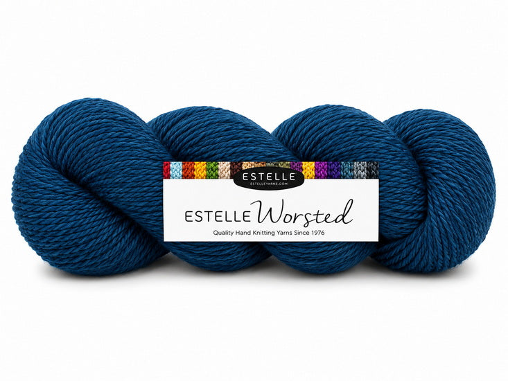 Fil worsted 40% laine #4 100g bleu tanzanite