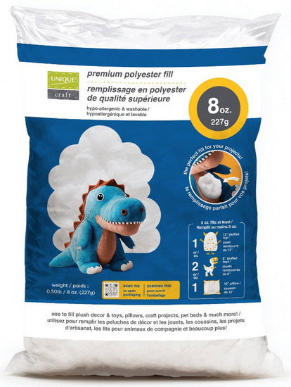 Polyester fiberfill stuffing - 8oz